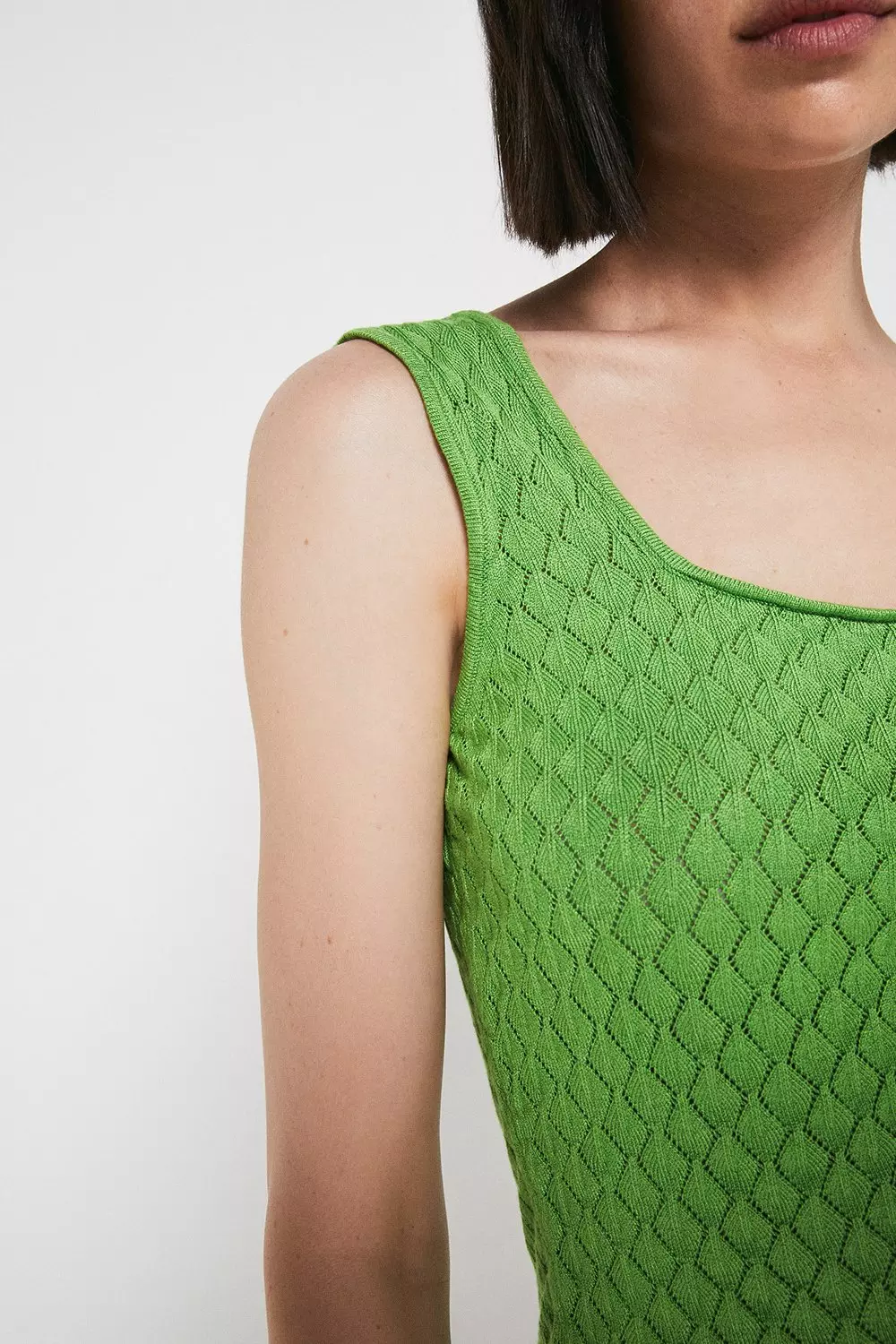 Stitch Knit Square Neck Vest | Warehouse